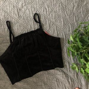 Corset style velvet top